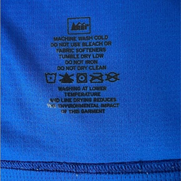 REI Mens Sz L Long Sleeve Blue Gray Athletic Shirt Stretchy Base Layer - Picture 6 of 7